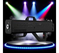 richigblosmum 1500W Handheld Smoke Machine - 7-Color LED Lights & Adjustable Fog Output with Digital Display & 0.3L Tank - Portable Fog Gun for DJ Parties, Concerts, Stage Shows & Events Black