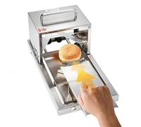 richigblosmum Bagel Slicer with Push-Pull Design & Ergonomic Handle, 4 Thickness Settings, Easy-Clean Stainless Steel, Space-Saving Design for Bagels, Buns, Bread Slices