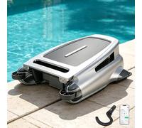richigblosmum Cordless Robotic Pool Skimmer - Auto Obstacle Avoidance & Path Planning, Solar + DC Charging, App Control - Pool Cleaner for Any Pool