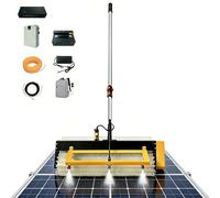 richigblosmum Electric Cleaning Brush for Solar Panels - 150W Brushless Motor, 380RPM Rotating Brush Head, 24” Wide Coverage, Heavy-Duty Solar Panel Cleaner with 5.6-12M Extendable Pole DualPower-12M