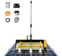 richigblosmum Electric Cleaning Brush for Solar Panels - 150W Brushless Motor, 380RPM Rotating Brush Head, 24” Wide Coverage, Heavy-Duty Solar Panel Cleaner with 5.6-12M Extendable Pole Cordless-5.6M