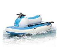 richigblosmum Inflatable Jet Ski Portable Kayak Boat - Foldable Drop-Stitch PVC Watercraft for Lake, River & Coastal Use, with Pump, Paddle & Carry Handle Unpowered