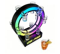 richigblosmum LED Cocktail Shot Glass Holder | Multi-Layer Iron Bar Rack for Wine, Champagne | One-Piece Cup Display | Rechargeable Glow Party Decor for KTV & Home 12holes