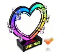 richigblosmum LED Cocktail Shot Glass Holder | Multi-Layer Iron Bar Rack for Wine, Champagne | One-Piece Cup Display | Rechargeable Glow Party Decor for KTV & Home 18holes