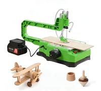 richigblosmum Mini Scroll Saw with LED Light & Dust Port | Dual Power Desktop Jigsaw for Woodworking | Adjustable 6-7 Speed | Suitable for DIY, Crafts, Model Making & Home Projects