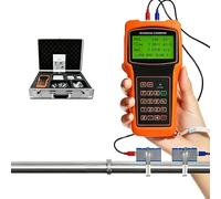 richigblosmum Portable Ultrasonic Flow Meter Kit, No Pipe Cutting Liquid Flowmeter with ±1% Accuracy, Clear LCD & 2000 Data Logger for HVAC, Fuel Lines & Industrial Maintenance