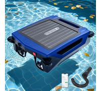 richigblosmum Solar Robotic Pool Skimmer - APP Control, Auto Path Planning & Obstacle Avoidance, 4.1L Large Basket for Leaves & Bugs, Works in Above Ground & In-Ground Pools Blue