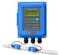richigblosmum Wall-Mounted Ultrasonic Flow Meter, Clamp-On Flowmeter with 3 Transducer Pairs, Multiple Outputs for Maintenance, HVAC Water & Industrial Pipes