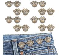 RichLuck 8 Pairs Jean Buttons for Loose Jeans, Cat Claw Pant Waist Tightener, Adjustable Waist Buckle Extender, Detachable Waistband Tightener Buttons Pins for Jeans