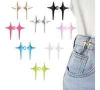 RichLuck 8 Pairs Jean Buttons for Loose Jeans, Star Waistband Tightener, Adjustable Waist Buckle Extender, Reusable Waist Tightener for Trousers No Sew Buttons Pins for Jeans(Colorful)