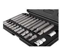 HEX Bit Set (30, 75mm) - HEX Head 22-Pieces (H4 H5 H6 H7 H8 H9 H10 H12 H13 H14) + 2 Couplers 1/2" & 3/8" inch - Allen Key (HRC 58-62) Premium S2 Cr-V Steel, 6-Point Socket Bit Set, Hex-Shank