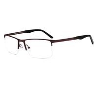 Richmode Metal clear lens eyeglasses non prescription fashion glasses for men rectangular big size semi rimless eyeglasses brown