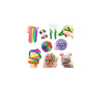 RichMoho Fidget Sensory Toys for Autism, ADHD - Including 1 Stress Relief Balls, 1 Monkey Stringy Balls 2 Soybean, 2 Flipped Chain and 4 Lar