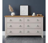 Richmond Chest of Drawers - 6 Drawer - Wide - Grey