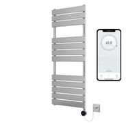 Richmond Chrome WiFi Electric Heated Towel Rail 400mm W x 1200mm H | Smart WiFi Controlled, Flat Design, 7 Day Programming, App Compatibility, Wall Mounted