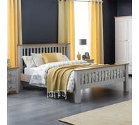 Richmond - Double - Grey and Oak - Wood - 4ft6 - Happy Beds