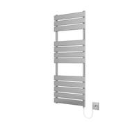 Richmond Electric Heated Towel Rail Chrome 400mm W x 1200mm H | Flat Panel, Bathroom Towel Radiator, Wall Mounted