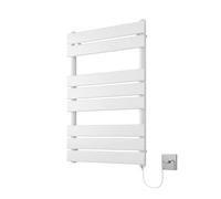 Richmond Electric Heated Towel Rail White 500mm W x 800mm H | Flat Panel, Bathroom Towel Radiator, Wall Mounted
