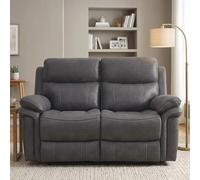 Richmond Electric Recliner Sofa - 2 Seater - Charcoal - Leather Look Fabric