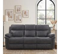 Richmond Electric Recliner Sofa - 3 Seater - Charcoal - Leather Look Fabric