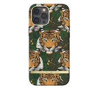 RICHMOND & FINCH Phone Case Compatible with iPhone 12, iPhone 12 Pro, Green Tiger Design, 6.1 Inches, Shockproof, Fully Protective Phone Cover