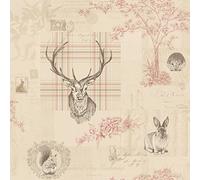 Richmond Highland Stag Wallpaper - Cranberry - 98010