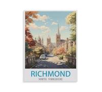 Richmond, North Yorkshire，Jigsaw Puzzle for Adults 1000 Piece for Kids Age 12 Years Up Wooden Puzzles Educational Game（75x50cm）-GS40