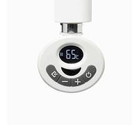 Richmond Radiators R3 Digital Thermostatic Electric Towel Rail Heating Element Chrome & White, White, 300W