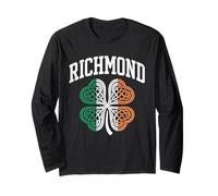 Richmond St Patricks Day Celtic Knot Shamrock Distressed Long Sleeve T-Shirt