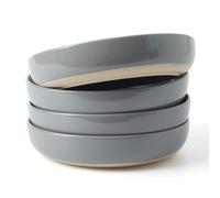 Richmount Milkyway Stoneware Pasta Bowls Set of 4, Salad/Cereal/Soup Bowl 21cm 974ml, Classic Bowl for All Pasta Dishes, Microwave and Dishwasher Safe, Serving Bowls Set of 4, Dark Gray