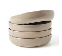 Richmount Milkyway Stoneware Pasta Bowls Set of 4, Salad/Cereal/Soup Bowl 21cm 976ml, Classic Bowl for All Pasta Dishes, Microwave and Dishwasher Safe, Serving Bowls Set of 4, Cinnamon Brown