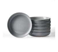 Richmount Milkyway Stoneware Pasta Bowls Set of 6, Salad/Cereal/Soup Bowl 21cm 976ml, Classic Bowl for All Pasta Dishes, Microwave and Dishwasher Safe, Serving Bowls Set of 6, Dark Gray