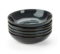Richmount Ocean Stoneware Pasta Bowls Set of 6, Salad/Cereal/Soup Bowl 21.6cm/939ml, Reactive Glaze Bowl for All Pasta Dishes, Microwave and Dishwasher Safe, Serving Bowls Set of 6, Moss Green