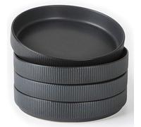 Richmount Star Stoneware Pasta Bowls Set of 4, Salad/Cereal/Soup Bowl 8.25in/21cm, Reactive Glaze Bowl for All Pasta Dishes, Microwave and Dishwasher Safe, Serving Bowls Set of 4, Matte DarkCharcoal