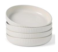 Richmount Starlight Stoneware Pasta Bowls Set of 4, Salad/Cereal/Soup Bowl 21.5cm 1080ml, Classic Bowl for All Pasta Dishes, Microwave and Dishwasher Safe, Serving Bowls Set of 4, MatteWhite