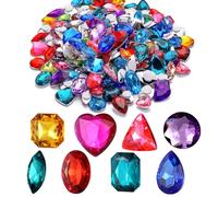 RICHNESS Self Adhesive Craft Jewels Jumbo Bling Crystal Gem Stickers Assorted Shapes Colors Rhinestone Stickers for Arts & Crafts Projects Pack of 110