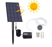 Richolyn Solar Water Air Pump, Fish Tank Oxygenator, Outdoor Pool Pond Air Oxygen Pump, Aerator with Aquarium Oxygen Pipe and Air Bubble Stone, for Gardening Water Circulation, Small Pond
