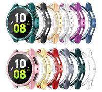 RICHONE 12Pack Compatible with Samsung Galaxy Watch 4/5 44mm Screen Protector Case, Bling Diamonds All-Around Protective Soft Cover Accessories (Multicolor, 44mm)