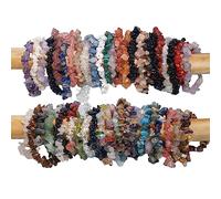 RICHRAIN 20 50 100 Pieces Lot Crystal Bracelets Gemstone Bracelet Chip Bracelets Bulk Crystals Wholesale (50PCS)