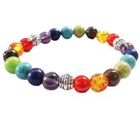 RICHRAIN 7 Chakra Beaded Bracelet for Energy and Balance - Handmade Yoga Meditation Jewellry Women (7 Chakras)