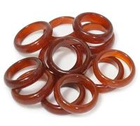 RICHRAIN Carnelian Stone of Good Luck, Happiness, Protection, Harmony and Self-esteem Ring Size 7~8 Appro (5 Pieces)