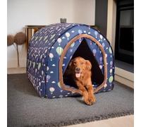 RICHRAIN Large XXL Space Waterproof Dog Cave Bed House Indoor - Enclosed Igloo Design for Cozy Winter Rest, Cat Sleeping Bag,Covered Dog Tent Bed XL