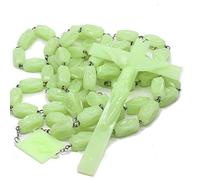RICHRAIN Luminous Wall Cross Rosary Beads Glow in the Dark, Catholic Large Hanging Prayer Rosaries with Jesus Crucifix