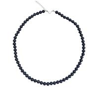 RICHRAIN Shungite Crystal Stone Necklace, Simple Black Bead Necklace, Energy Healing Crystal Protection, Lobster Clasp, 8mm, 20 inchs (22 inchs / 55 cm)