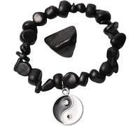 RICHRAIN Shungite Stone Bracelet for Women,Emf Protection Healing Crystal Gemstone with one Piece Original Stone