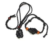 RICHRAIN Shungite Stone Pendant Necklace,shungite Emf Protection, Help Balance Your Energy (Random Raw Stone Shape)