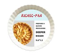 RICHSC-PAN Ceramic Tart Pan, 10 Inch Porcelain Quiche Baking Dish Non-Stick | Baking Dish for Tarts, Quiche, Pie, Flan etc. Microwave, Dishwasher, and Oven Safe (White)