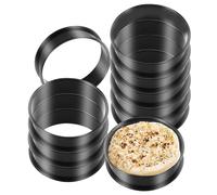 RICHSC-PAN Crumpet Rings, 10PCS Non-Stick English Muffin Rings 4 Inch For Baking, Stainless Steel Double Roll Upgrade Design, More Convenient to Take the Food of The Bakery Ring Mold.