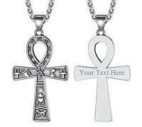 Richsteel Ankh Necklace Personalised Egyptian Cross Pendant For Men Women Necklaces Silver