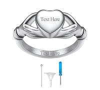 Richsteel Ashes Ring For Women Silver Claddagh Irish Personalised Memorial Cremation Rings Dad